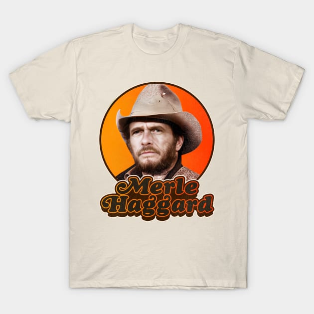 Retro Merle Haggard Legend Design T-Shirt by darklordpug